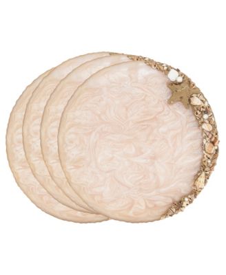 Resin Enchanted Seashell Placemat Set of 4,14"x14"