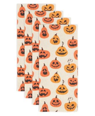 Spice of Fall Pumpkin Kitchen Towel Set of 4,18"x28"