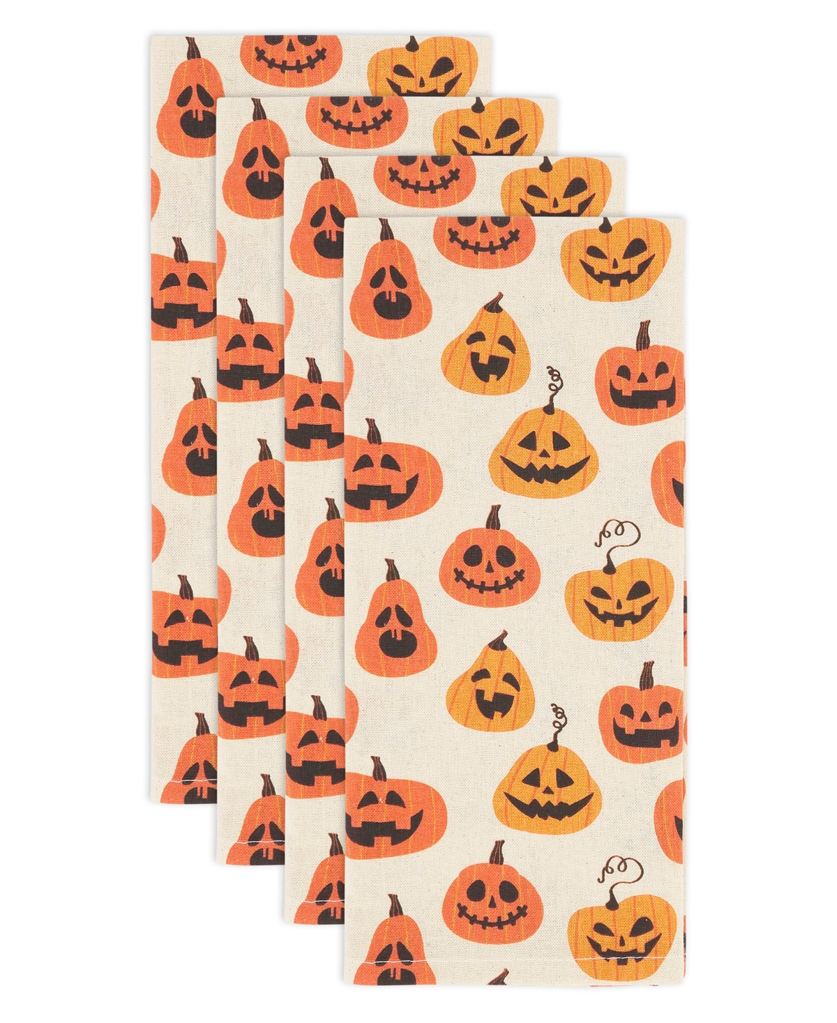 Saro Lifestyle Spice Of Fall Pumpkin Kitchen Towel Set Of 4,18"x28" In Orange