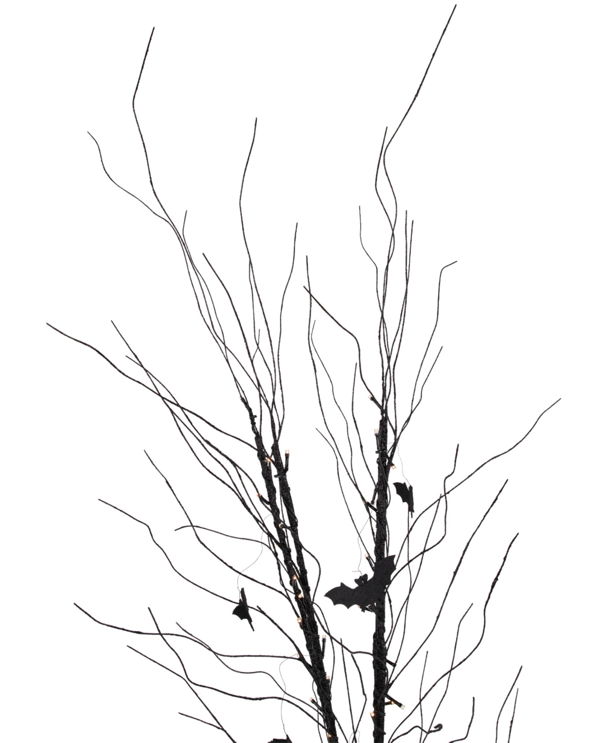 Northlight 50" Led Lighted Black Halloween Branch Tree With Bats Warm White Lights In Black
