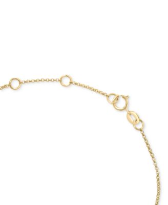 EFFY&reg; Sapphire (1/8 ct. t.w.) & Black and White Diamond (1/5 ct. t.w.) Hamsa Hand & Evil Eye Link Bracelet in 14k Gold