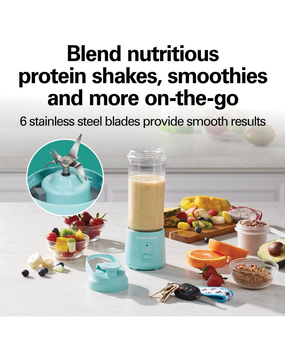 Hamilton Beach Blend Now Portable Cordless Blender In Green