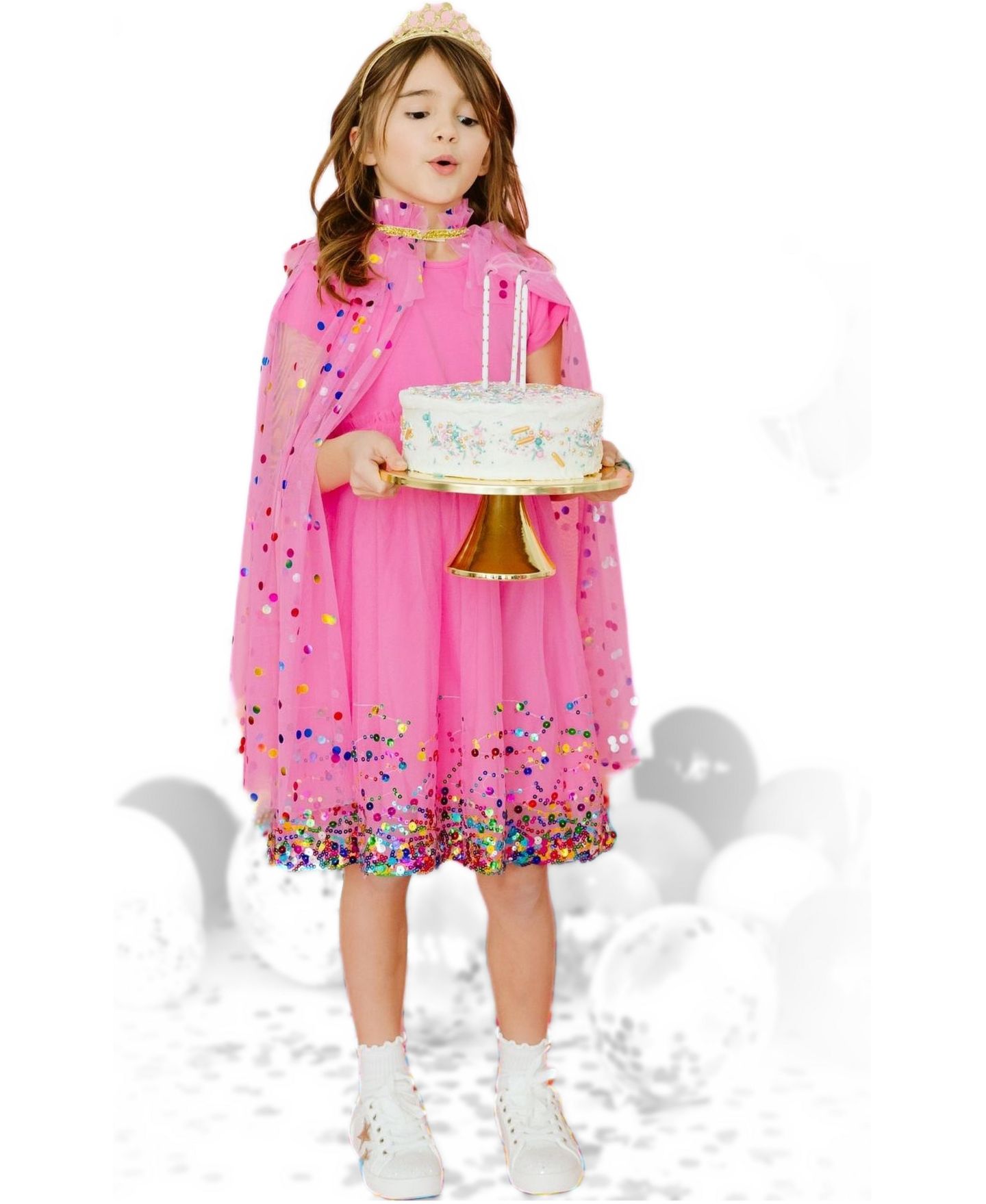 Платье Sweet Wink Raspberry Confetti Short Sleeve Tutu Dress для девочек, цвет: Малиновый — фото 5