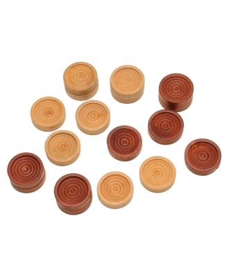 Old School Brown and Natural Wooden Checkers Set -11.75 in.