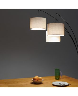 Trilage 84" LED Contemporary Arc Floor Lamp with Marble Base, Bulbs Included