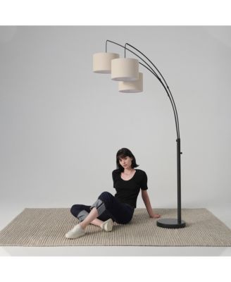 Trilage 84" LED Contemporary Arc Floor Lamp with Marble Base, Bulbs Included