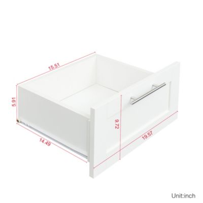 2-Door, 2-Drawer Wardrobe with 5 Storage Spaces, White