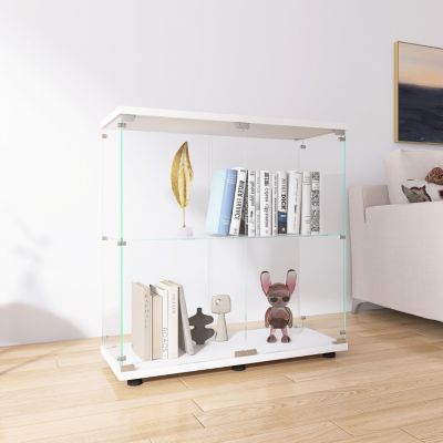 2-Shelf Glass Display Cabinet