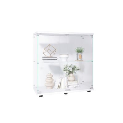 2-Shelf Glass Display Cabinet