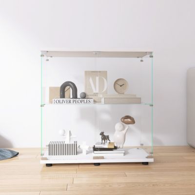 2-Shelf Glass Display Cabinet
