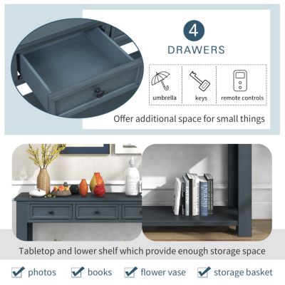 CONSOLE TABLE w/DRAWERS & SHELF for Entryway