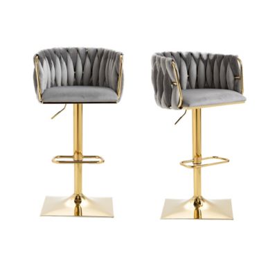 Vintage Bar Stools With Back And Footrest Counter Height Dining Chairs