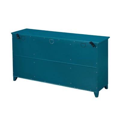  Teal Sideboard Buffet Table with 2 Doors, Adjustable Shelves