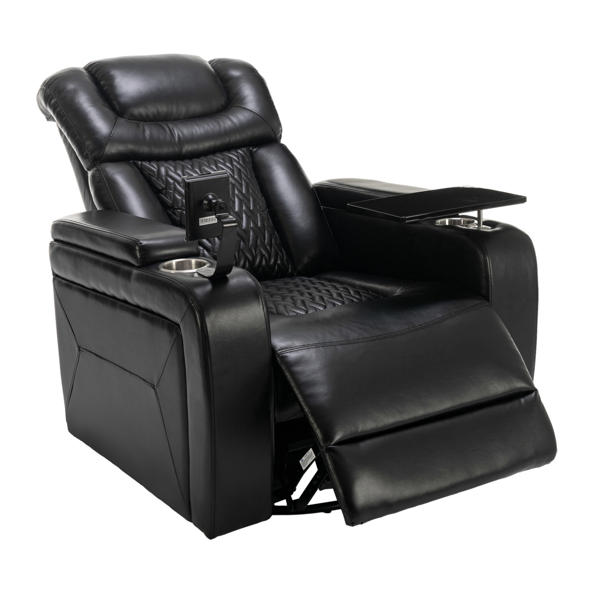 Simplie Fun Power Recliner with Swivel, Tray Table, Phone Holder