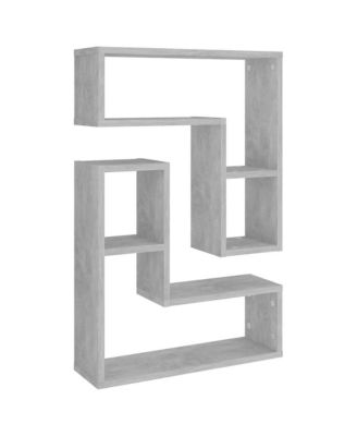 Wall Shelf Set of 2 Concrete gray Engineered wood