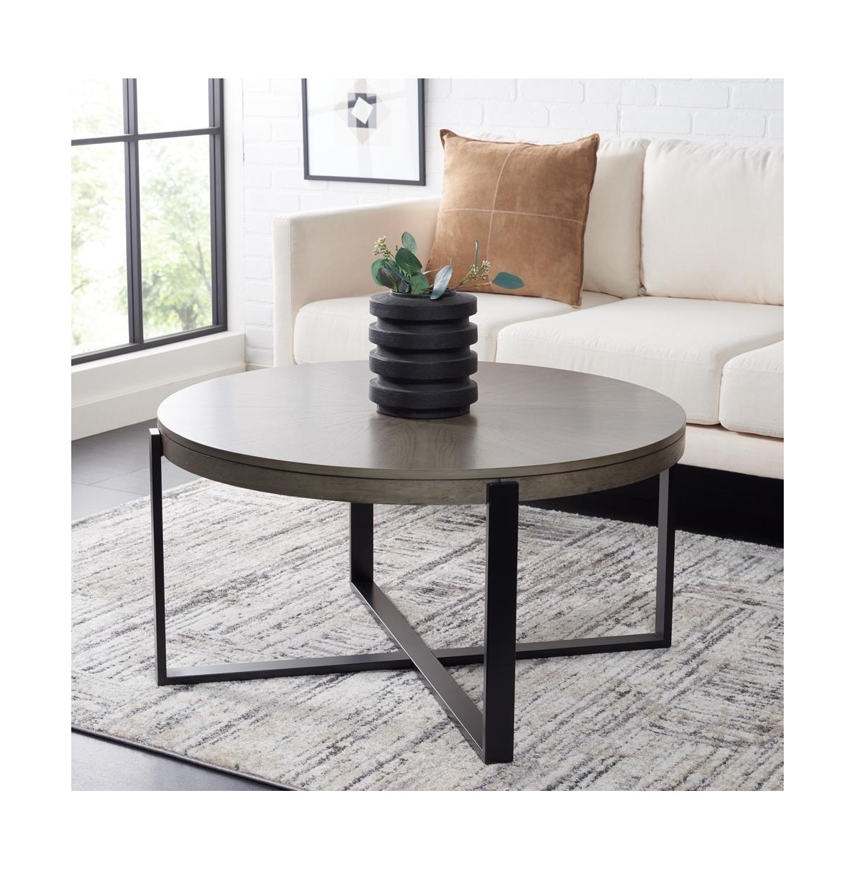 Safavieh Navya Round Coffee Table - black