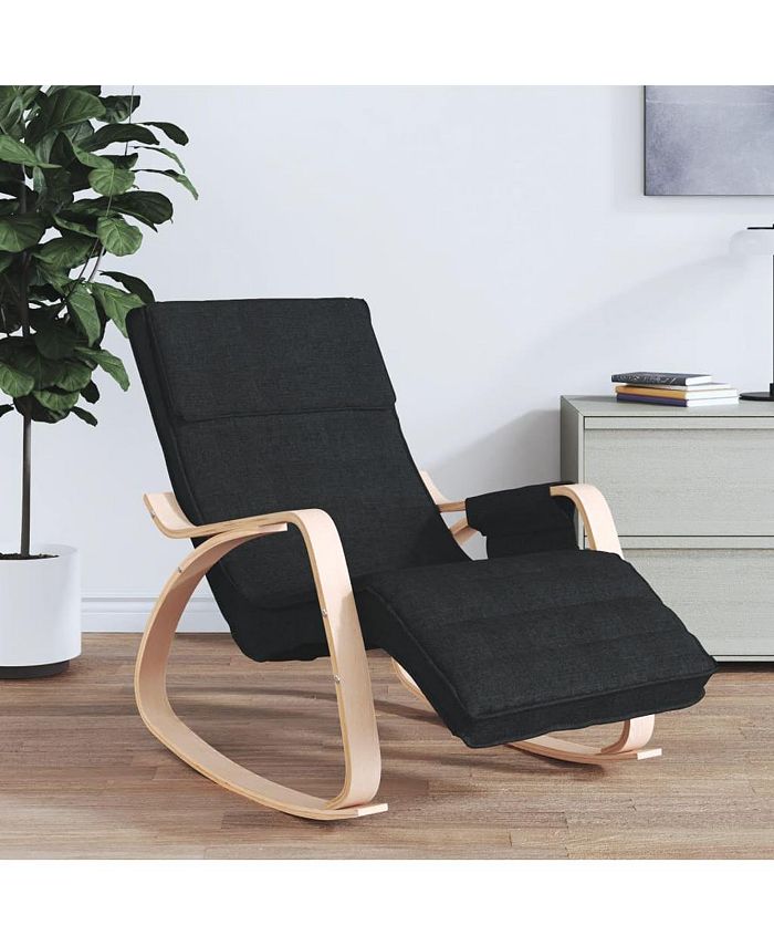 vidaXL Rocking Chair Black Fabric - Macy's