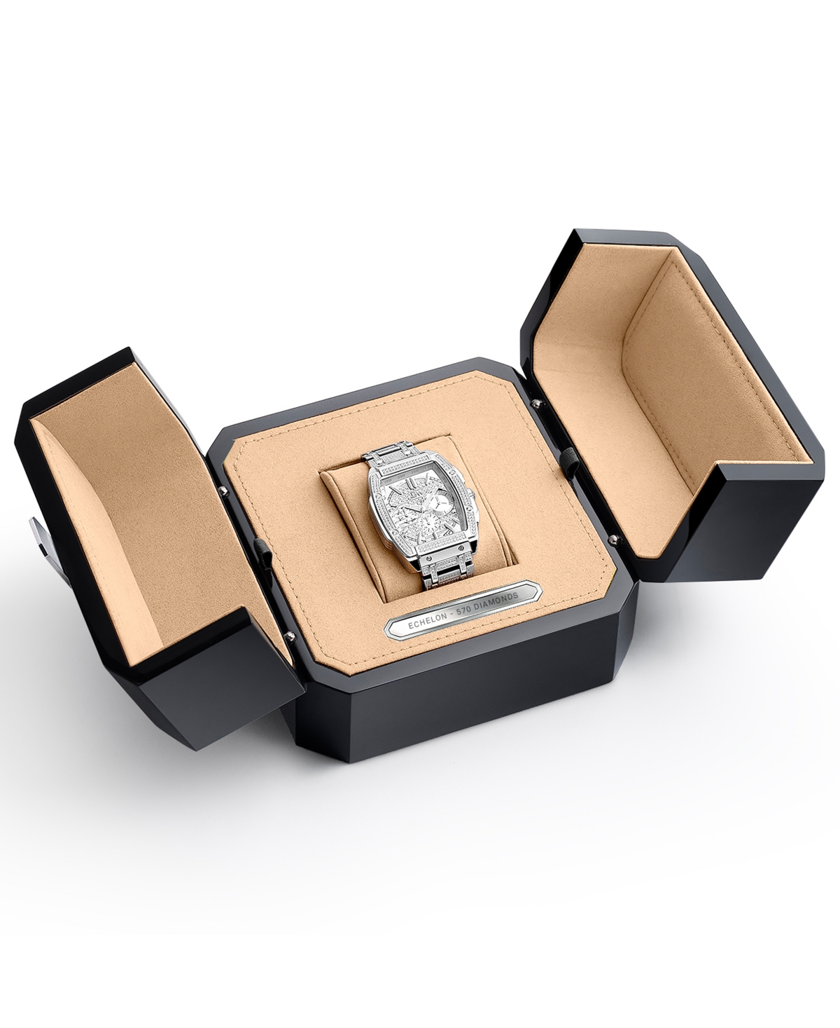 Jbw Men's Echelon Platinum Series Diamond (3 ct. t.w.) Stainless Steel Watch, 41Mm