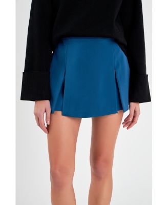 Women's Satin Single Pleat Skort