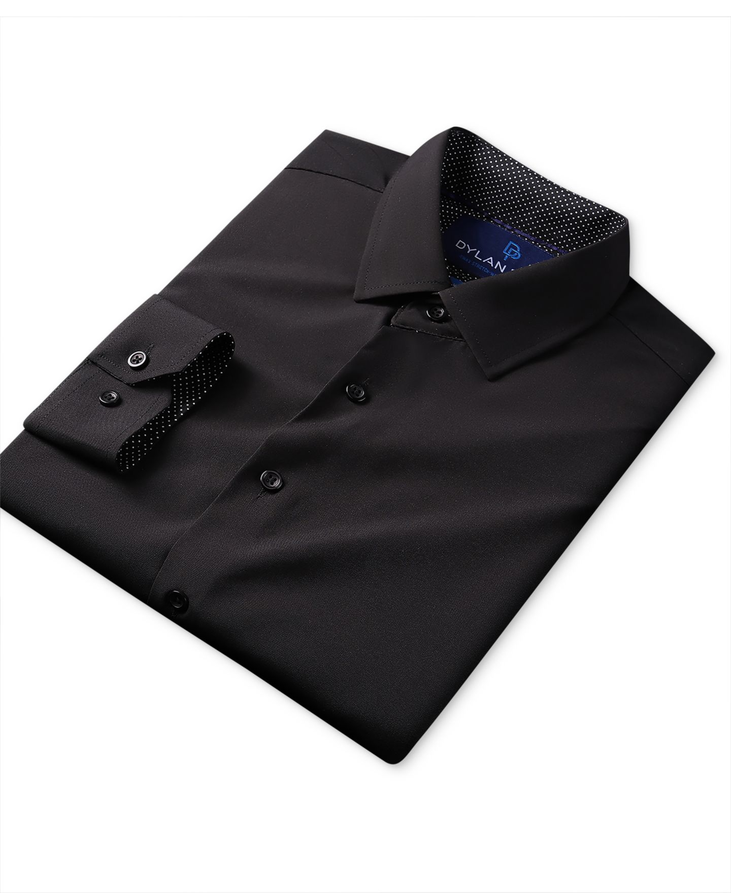 Мужская рубашка Dylan Park Geometric Performance Stretch Button Down Dress Shirt, цвет: Чёрный — фото 3