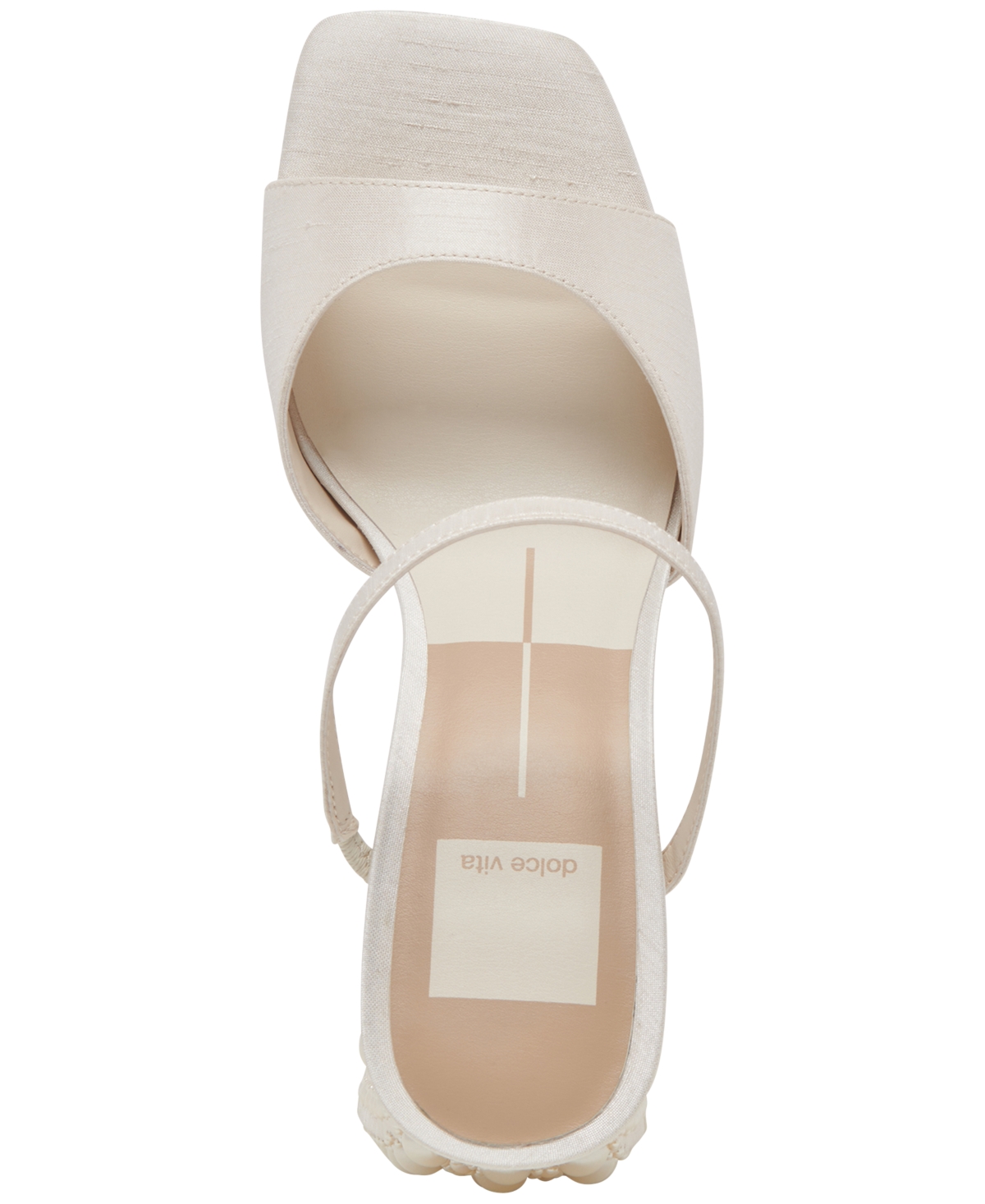 Dolce Vita Jemmy Imitation Pearl Slide Sandal In Vanilla Silk
