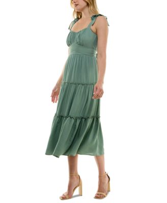 Trixxi Juniors' Tied Ruffle Fit & Flare Midi Dress - Macy's