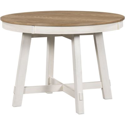 Oak Wood Farmhouse Dining Table with Extendable Leaf