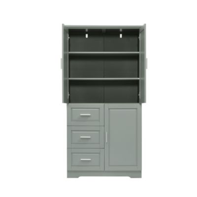 Tall Wide Storage Cabinet w/ Doors & Drawers