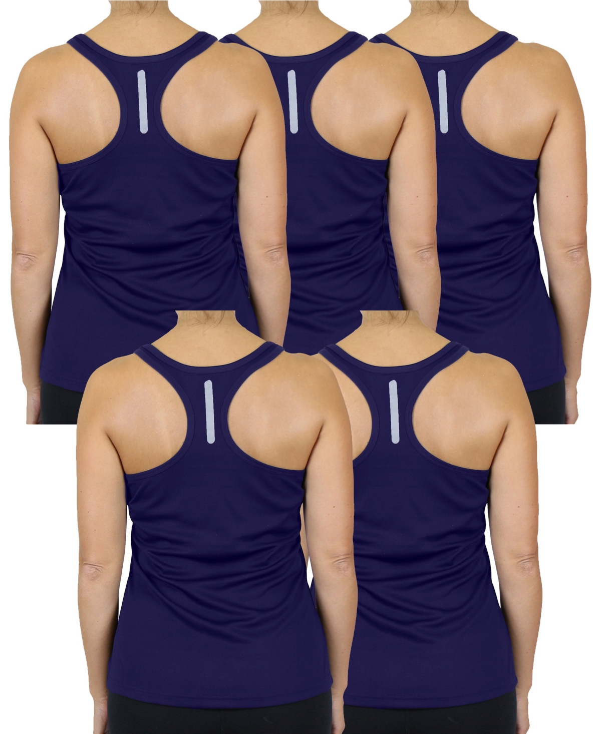 Galaxy By Harvic Women's Moisture Wicking Racerback Tanks-5 Pack