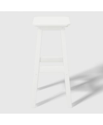 29" HDPE Outdoor Patio Square Backless Bar Stool