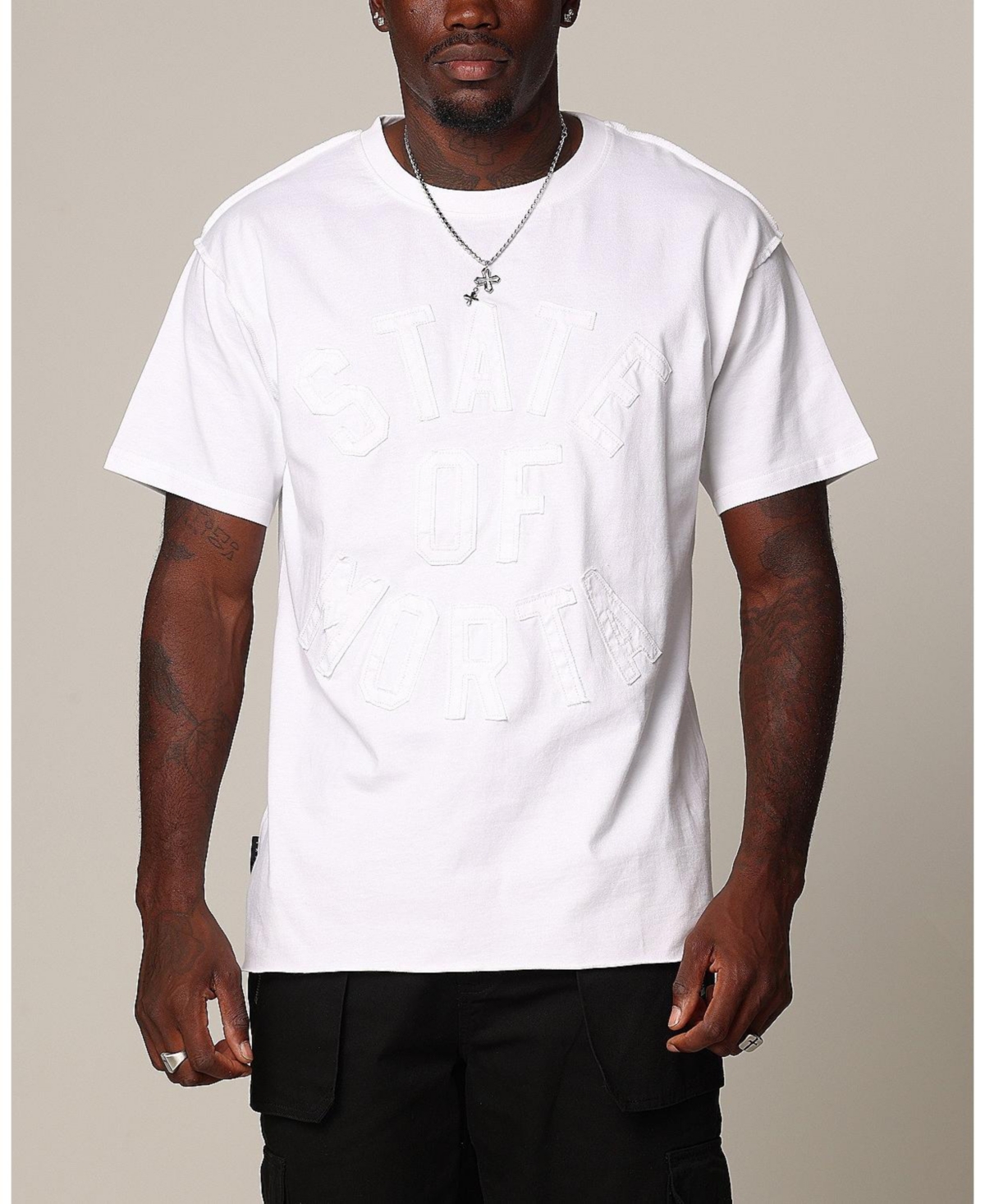 Men's State Of Morta Applique T-Shirt - White