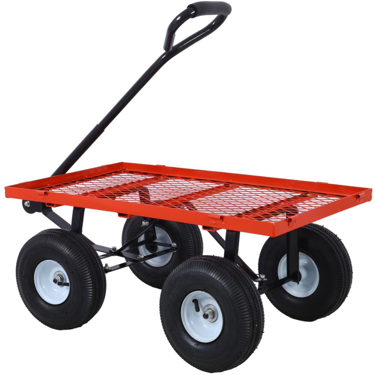 Streamdale Furniture Steel Garden Cart, Steel Mesh Removable Sides, 3 Cu Ft, 550 Lb Capacity