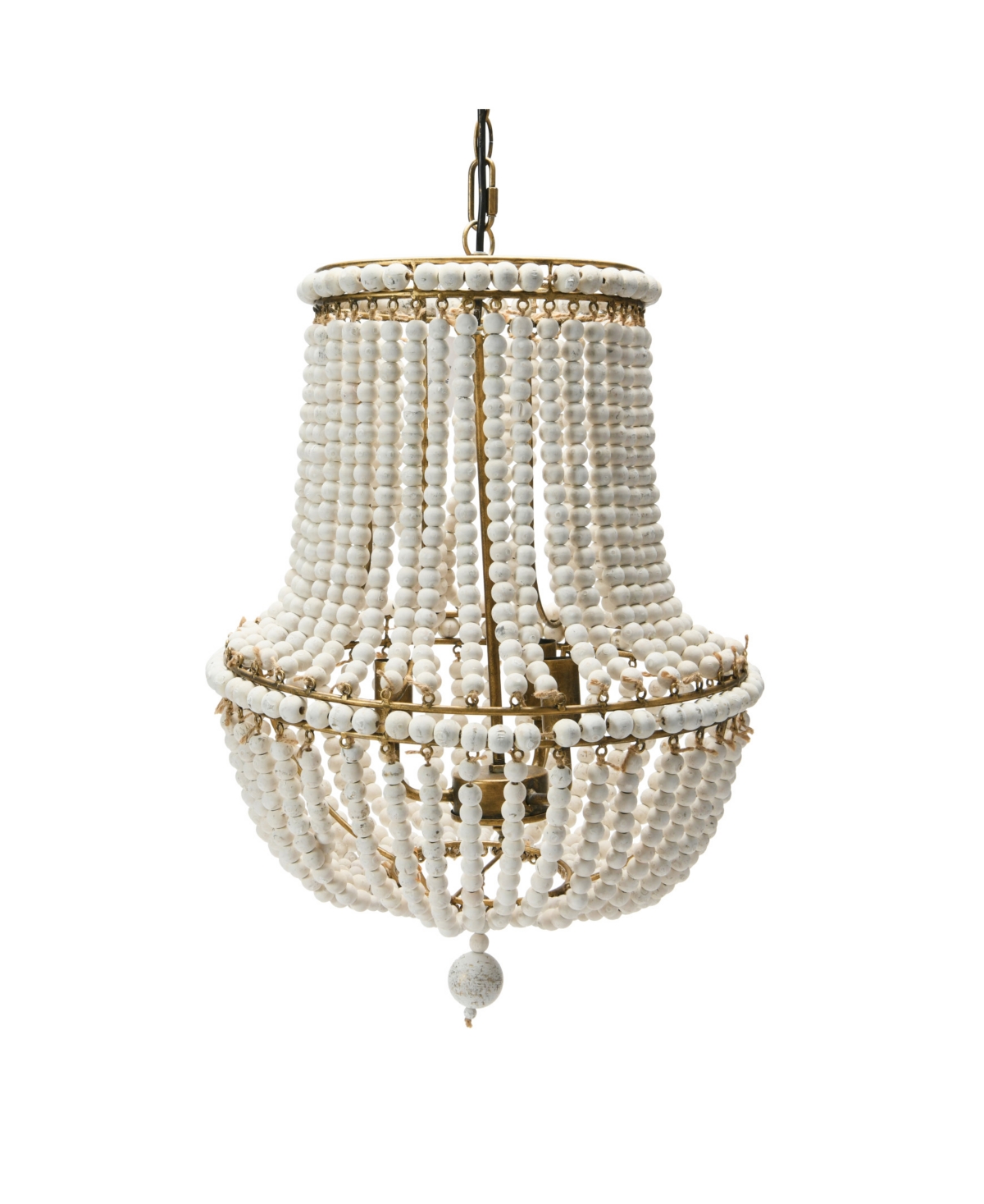 Storied Home Draped Wood Bead Chandelier In Cream