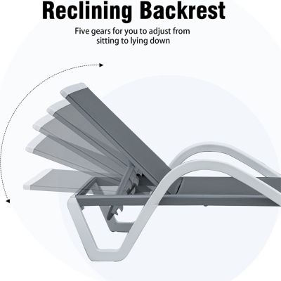 Streamdale Aluminum Adjustable Pool Chaise Lounge Set