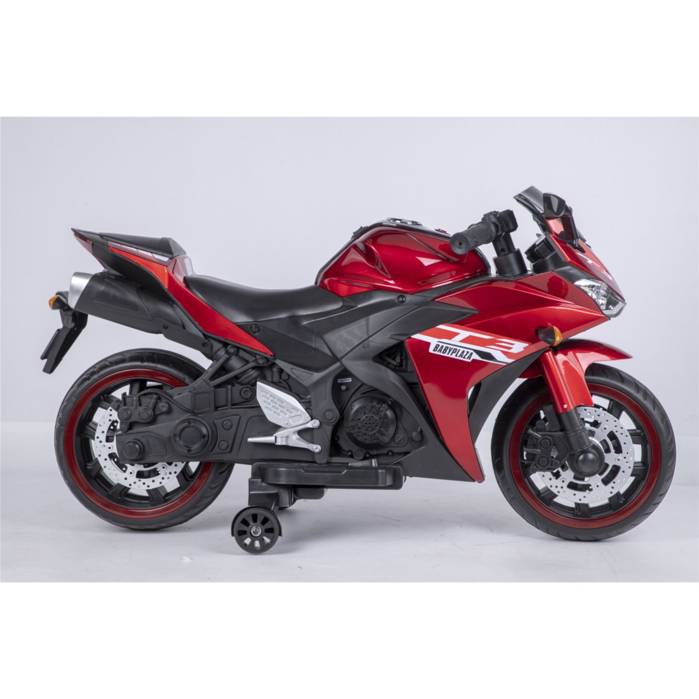 Детская игрушка Streamdale Furniture 12V Kids Ride-On Motorcycle with Training Wheels and Built-In Music, 3–7 лет, цвет: Красный — фото 10