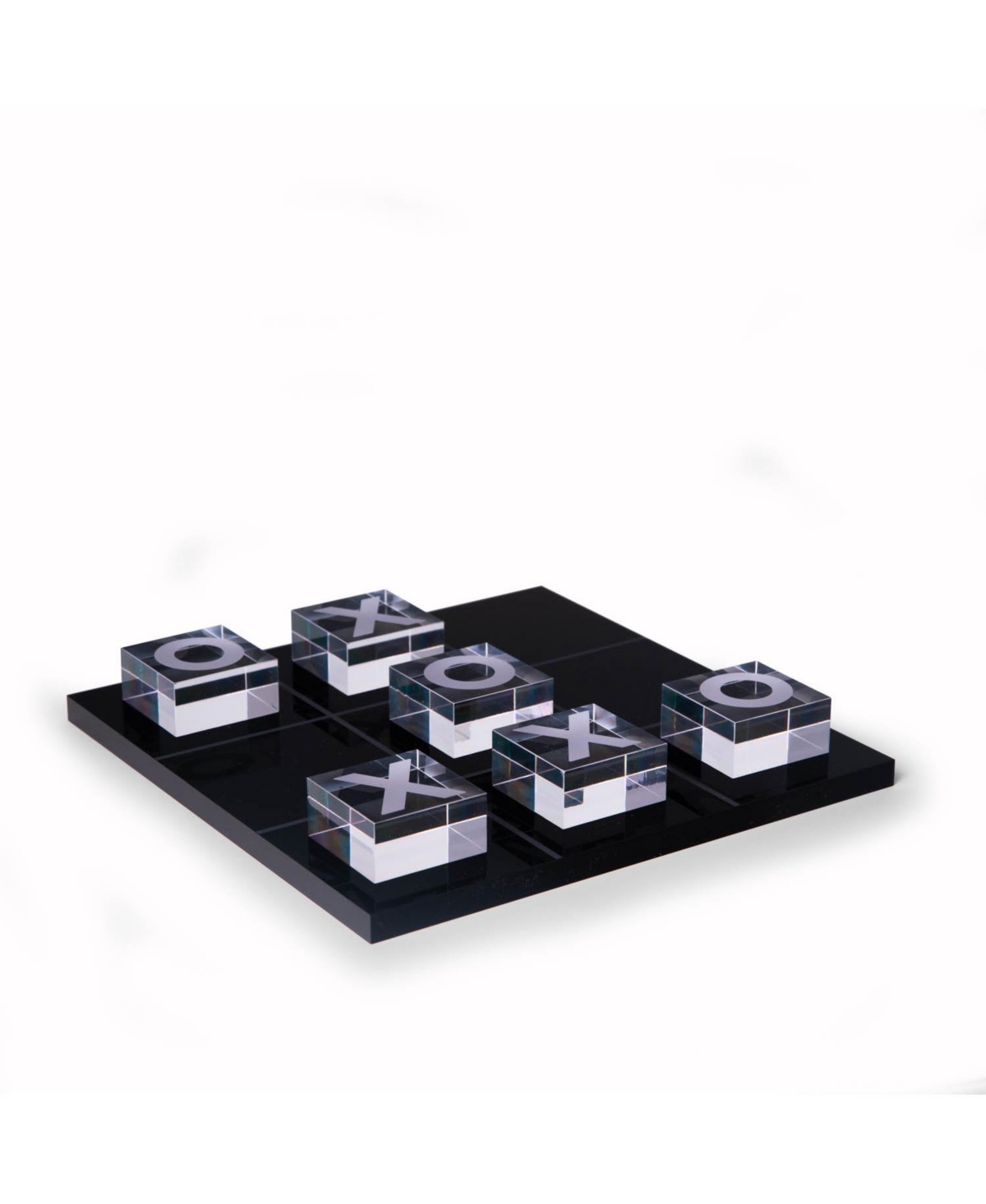Bey-berk Vince Acrylic Tic-tac-toe Set In Black