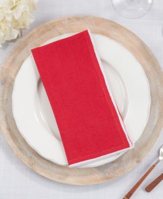 Stonewashed Stitch Border Table Napkins Set of 4,20"x20"