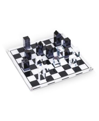 Acrylic 28 Piece Chess Set, King Measure 3", Board 14" x 14"