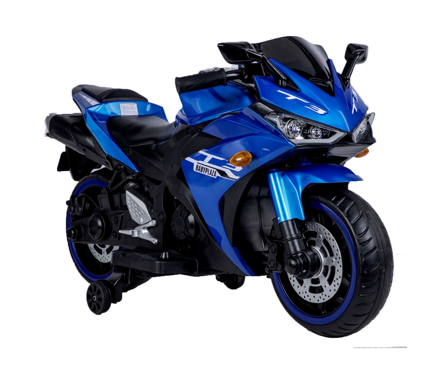 Детская игрушка Streamdale Furniture Tamco 12V Ride-On Motorcycle With Training Wheels, Ages 3-7, цвет: Синий — фото 5