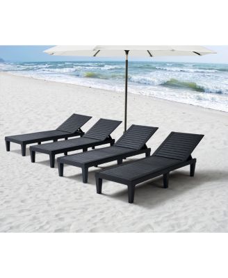 Adjustable & Waterproof Outdoor Patio Chaise Lounge Chairs - Set of 4
