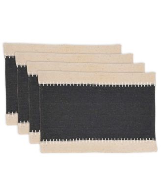 Whipstitched Border Design Placemat Set of 4, 14"x20"