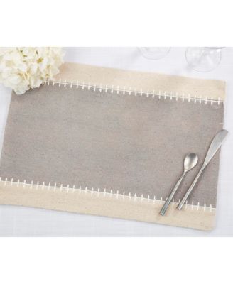 Whipstitched Border Design Placemat Set of 4, 14"x20"