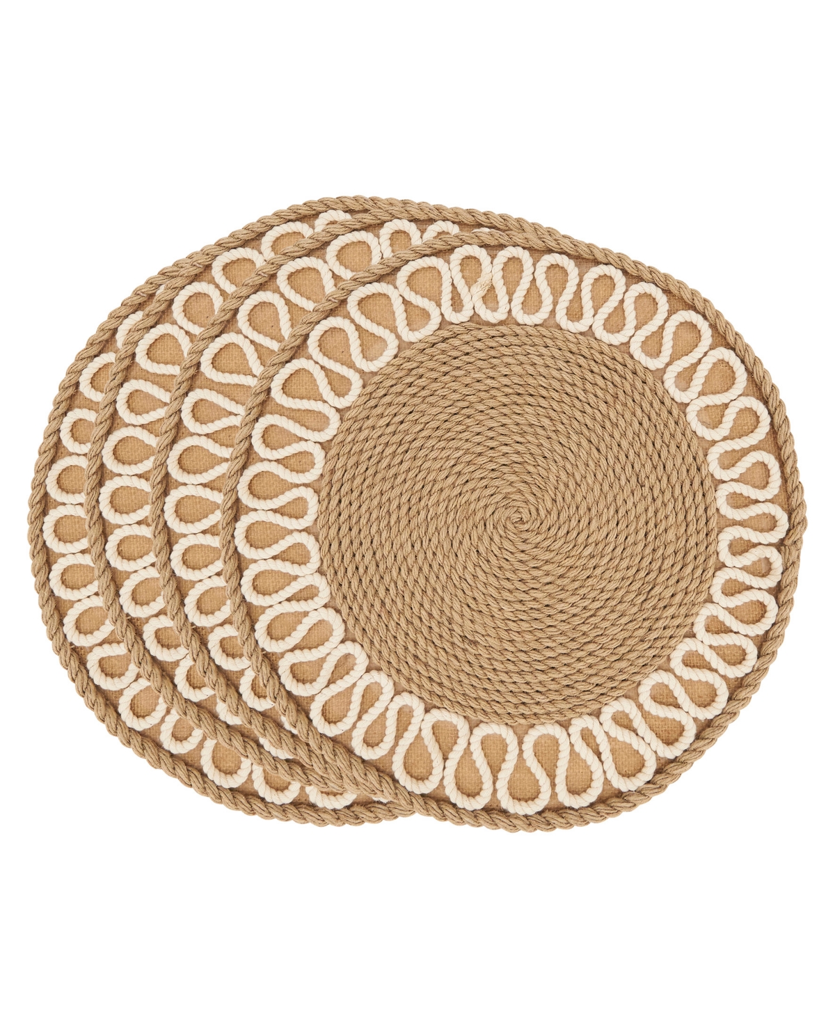 Saro Lifestyle Rustic Rope Weave Placemat Set Of 4,12"x12" In Natural