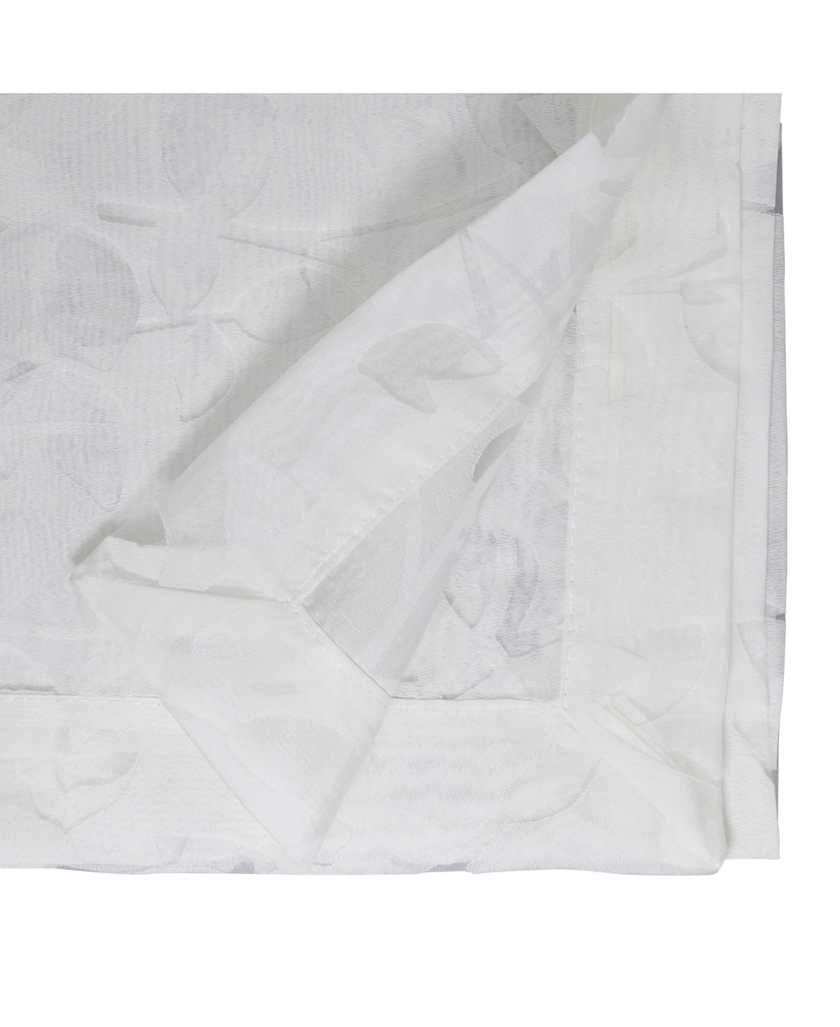 Saro Lifestyle Sheer Elegance Burnout Voile Vine Design Table Runner, 16"x72" In White