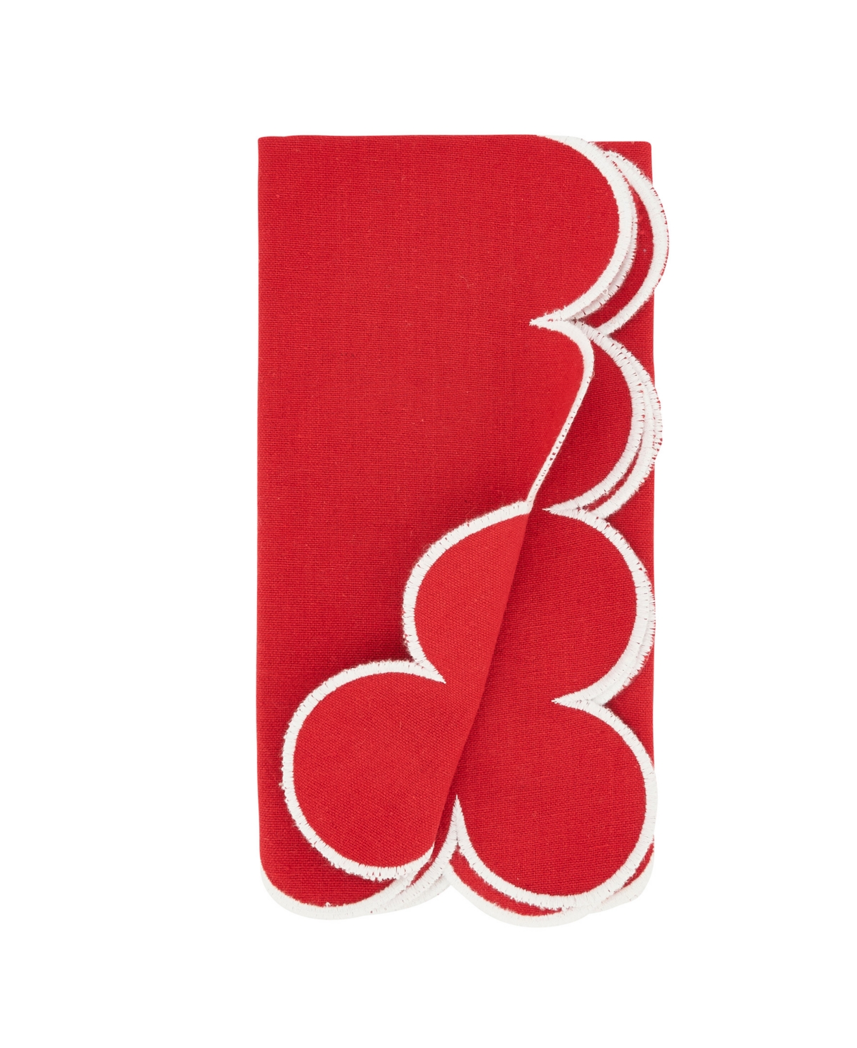 Saro Lifestyle Scalloped Hem Napkin Set Of 4,20"x20" In Navy Blue
