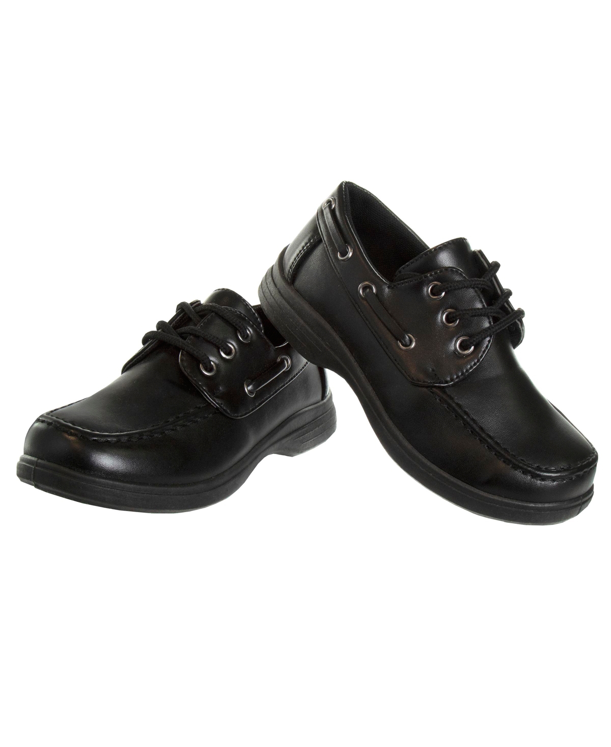 French Toast Little Boys Artificial Leather Construction School Shoes In Black