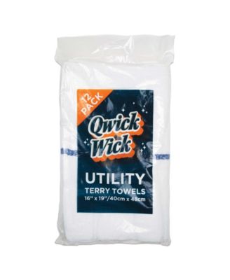 Qwick Wick Cotton Bar Mop Towels, 16"x19", Set of 12
