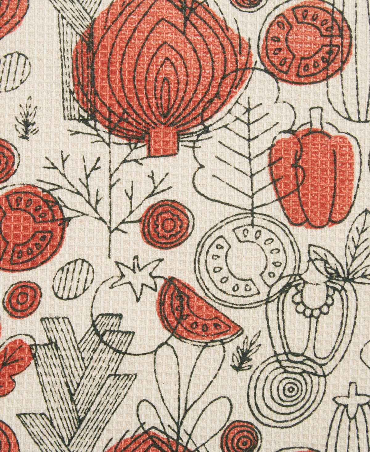 Design Imports Farmer's Market Collection Machine Washable, Dishtowel Dishcloth Set, Veggie Print, 6 Count In Veggie Print