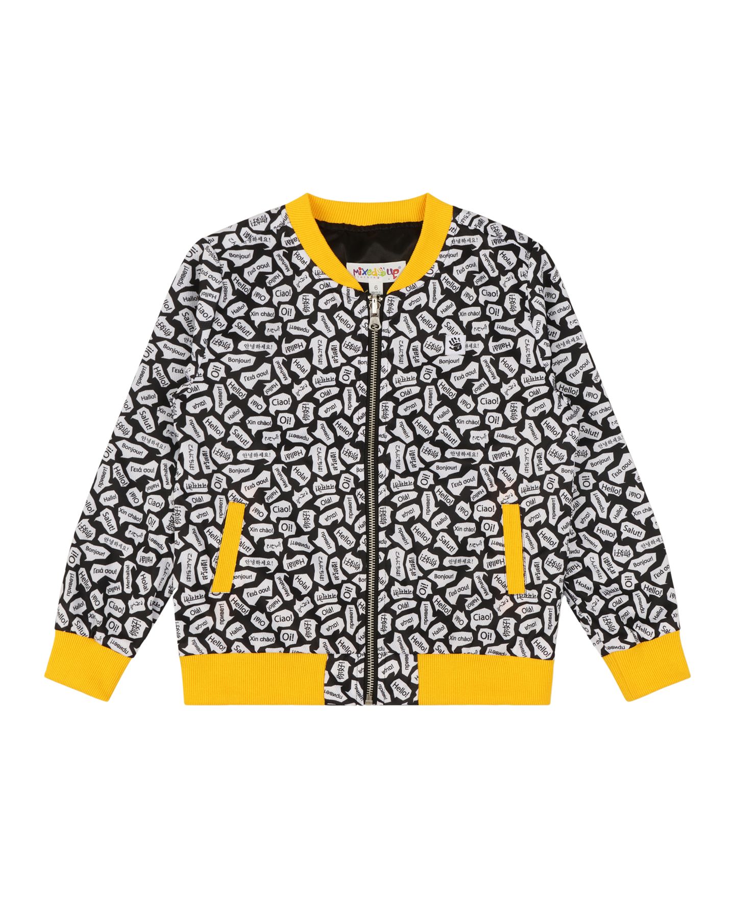 Куртка Mixed Up Clothing Reversible Zip up Lightweight Bomber Jacket для девочек, цвет: Чёрный / Жёлтый — фото 3