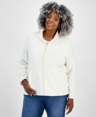 Style Co Plus Size Solid Polar Fleece Zip Front Jacket Created for Macy s Macy s